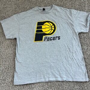 Indiana‎ Pacers NBA Basketball T-Shirt Men's XL Grey textured Logo Tee